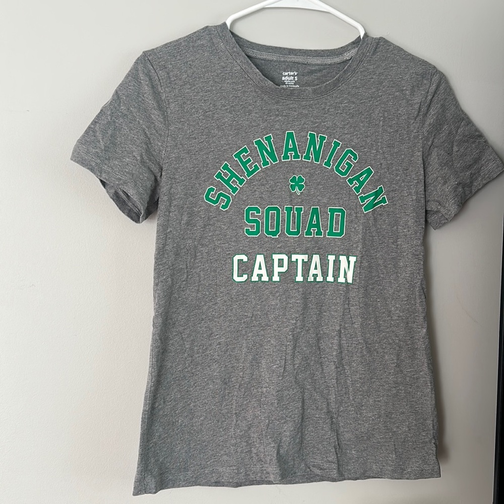 Carters adult unisex small shirt St. Patrick’s Day Shenanigan Squad Captain